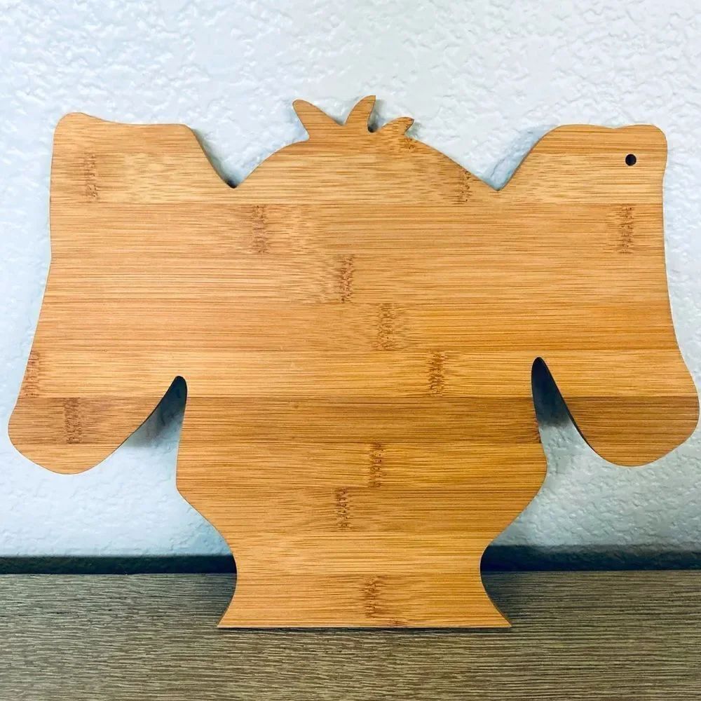 Dog Face Bamboo Charcuterie Kitchen Cheese Serving Platter Cutting Board Decor